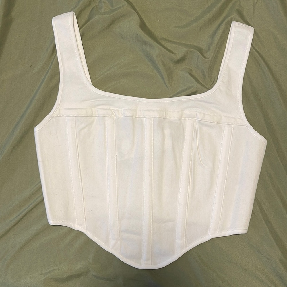 By Dyln White Corset Top